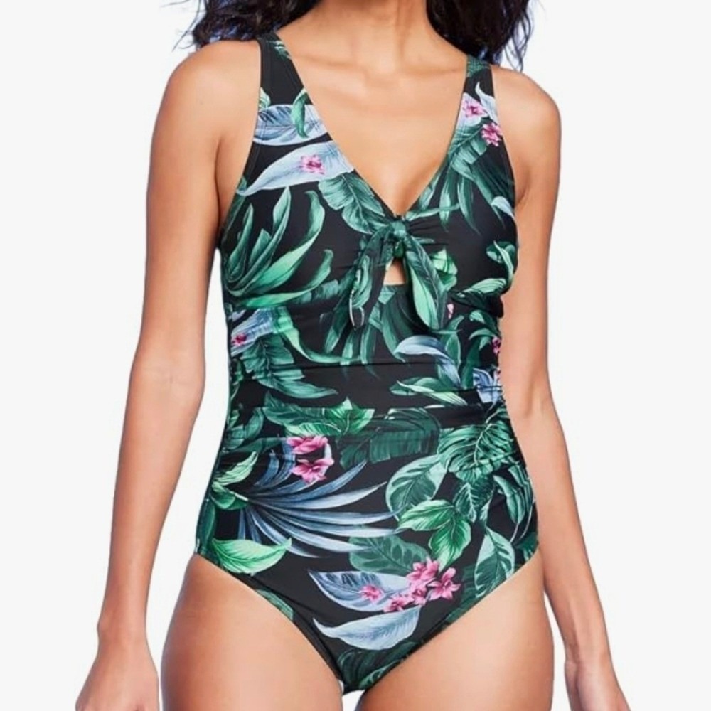 Kona Sol Tropical Print Women's Swimsuit Small Nwt